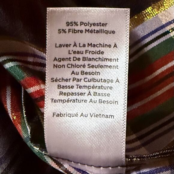 Talbots Plus Bow And Ruffle Neck Heritage Shell Blouse Celebrate Plaid Size 2X - Picture 14 of 14